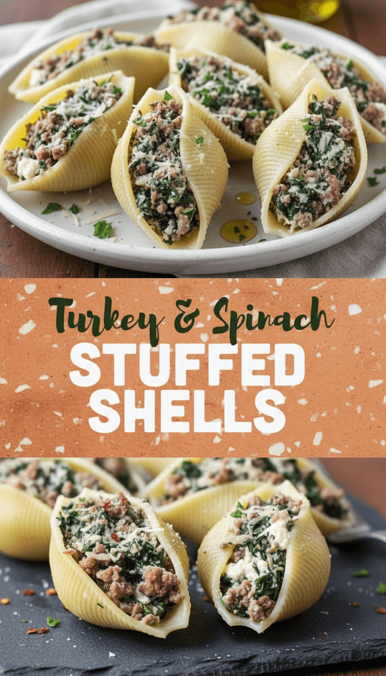 Healthy Stuffed Shells with Ground Turkey & Spinach – Recipes Lili